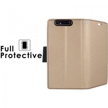 Atverčiamas dėklas-piniginė  auksinės spalvos (GALAXY A80)